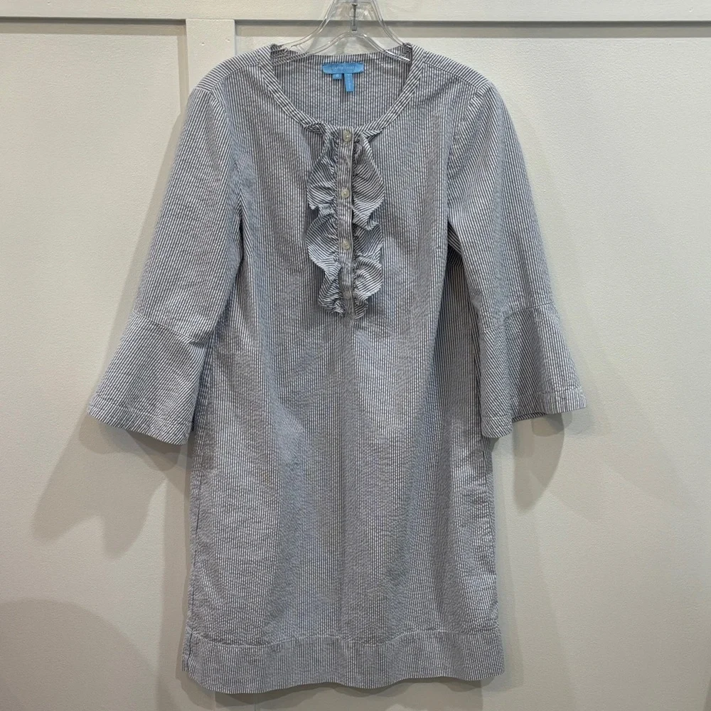 Draper James Women’s Light Blue Ruffle Front Dress - Picture 1 of 4